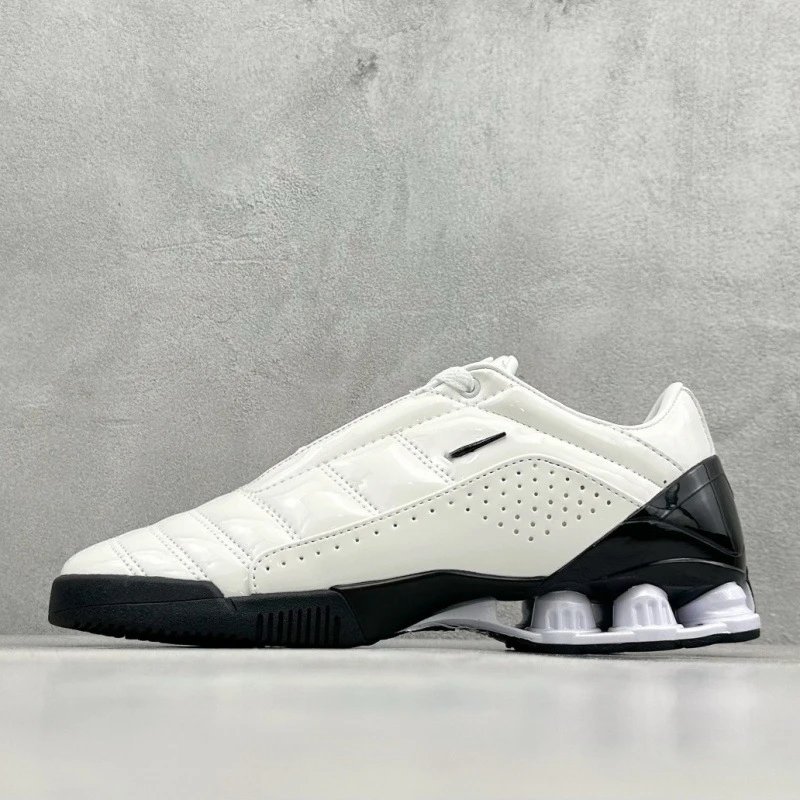 Unbranded Sneakers Low-top glossy quilted with perforated side panels and column-cushioned heels image 3
