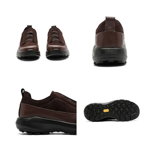 Unbranded Leather Shoes Low-Top Elastic-Lace with Lug Soles product detail image 3