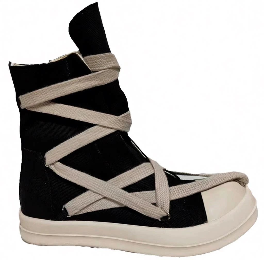 Unbranded Boots High-Top Lace-Wrap Canvas image 5