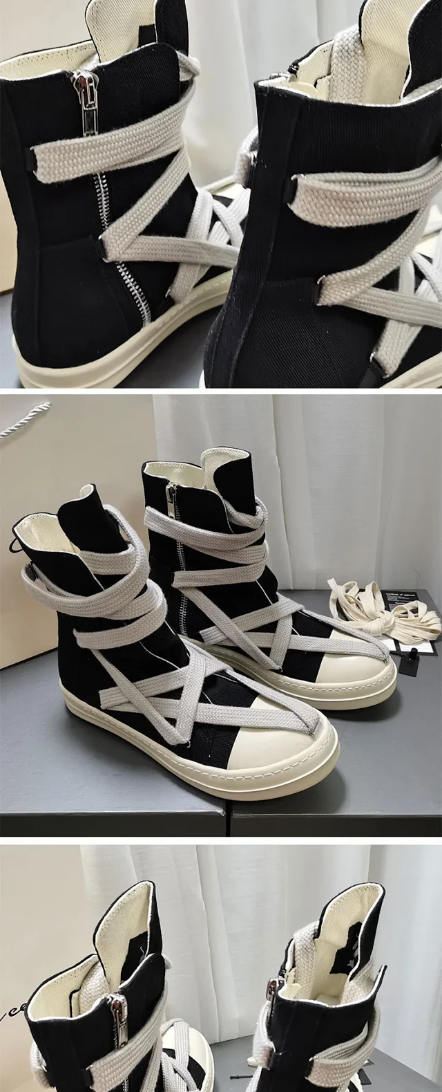 Unbranded Boots High-Top Lace-Wrap Canvas product detail image 3