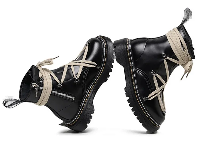 Unbranded Boots Lace-Up Platform Ankle with Side Zipper product detail image 19