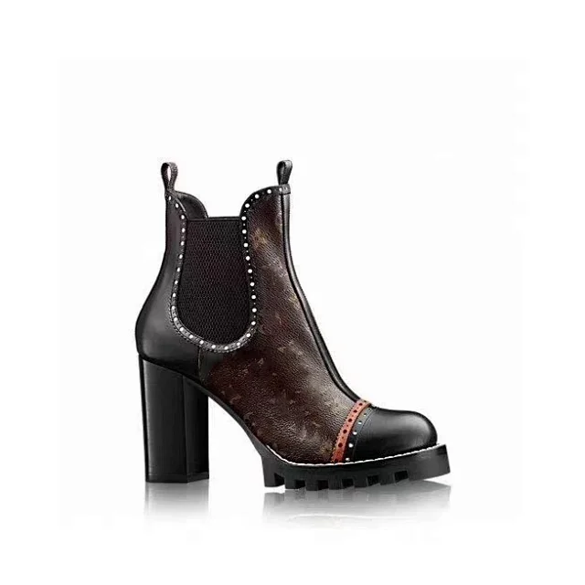 Unbranded Boots Lace-Up Platform Block-Heel Ankle product detail image 2