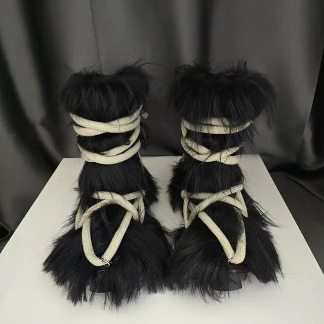 Unbranded Boots Faux Fur Lace-Up product detail image 32