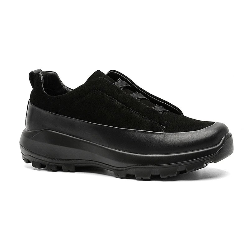 Unbranded Leather Shoes Low-Top Elastic-Lace with Lug Soles image 4