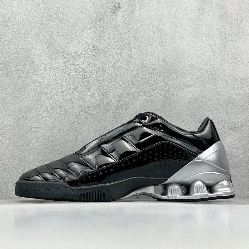 Unbranded Sneakers Low-top glossy quilted with perforated side panels and column-cushioned heels image 4