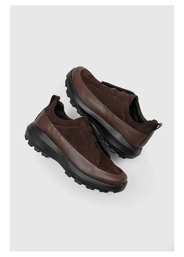 Unbranded Leather Shoes Low-Top Elastic-Lace with Lug Soles product detail image 12