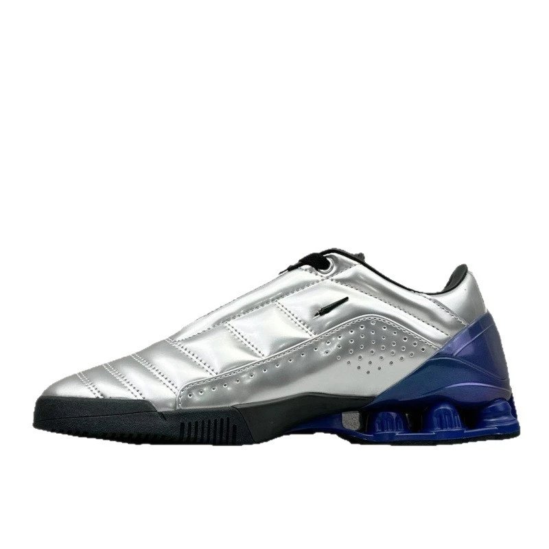 Unbranded Sneakers Low-top glossy quilted with perforated side panels and column-cushioned heels image 5