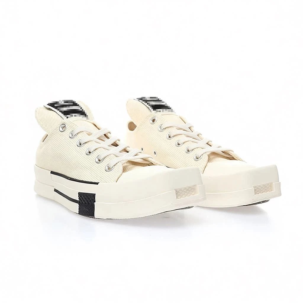 Unbranded Sneakers Canvas lace-up with square toe and contrast-striped sole — 35