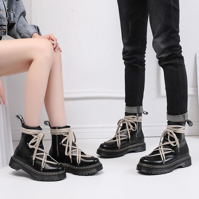 Unbranded Boots Lace-Up Platform Ankle with Side Zipper image 4
