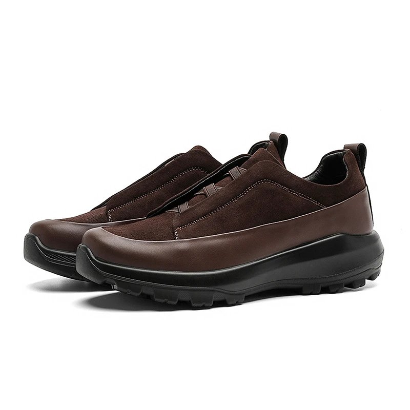 Unbranded Leather Shoes Low-Top Elastic-Lace with Lug Soles image 5