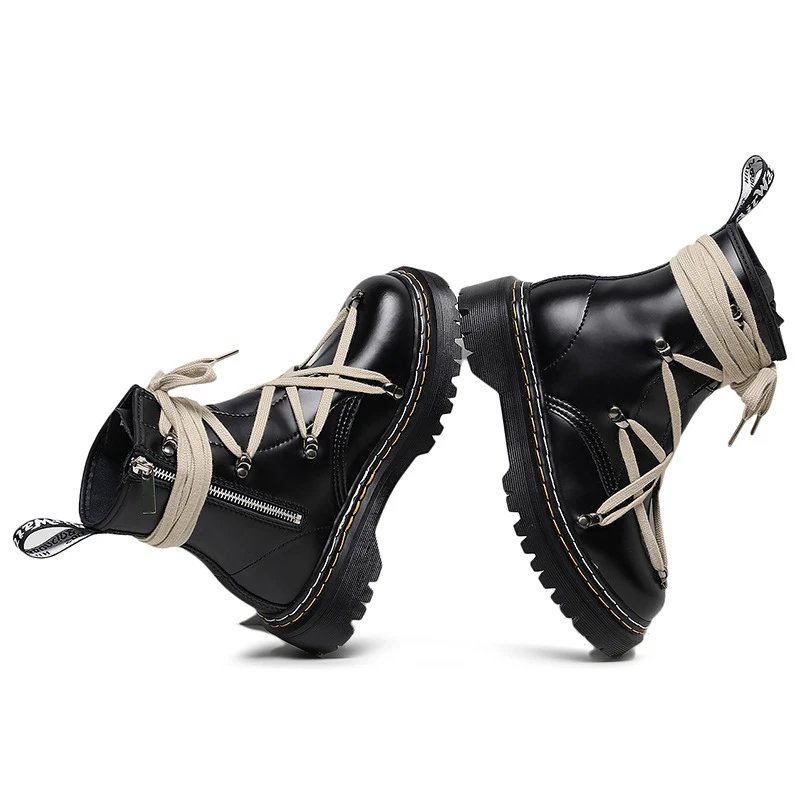 Unbranded Boots Lace-Up Platform Ankle with Side Zipper image 2