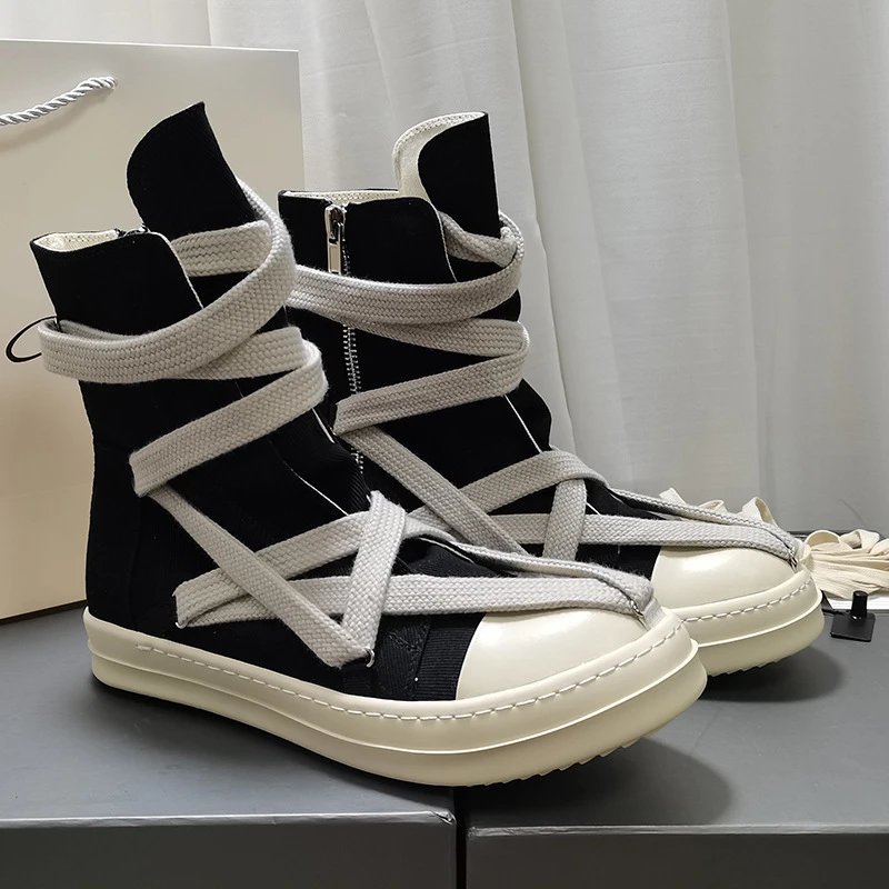 Unbranded Boots High-Top Lace-Wrap Canvas image 2