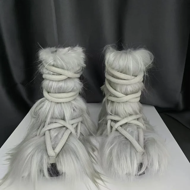 Unbranded Boots Faux Fur Lace-Up product detail image 19