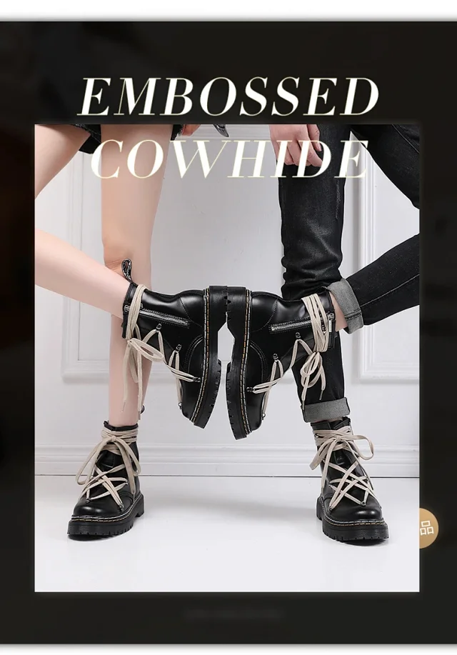 Unbranded Boots Lace-Up Platform Ankle with Side Zipper product detail image 2