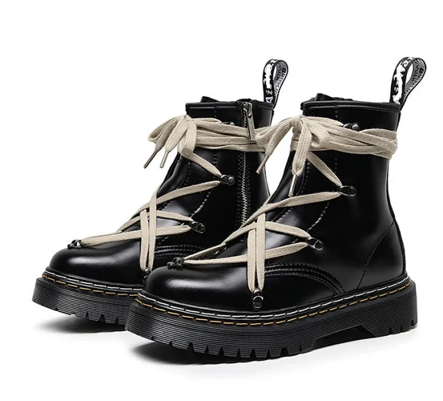 Unbranded Boots Lace-Up Platform Ankle with Side Zipper product detail image 14