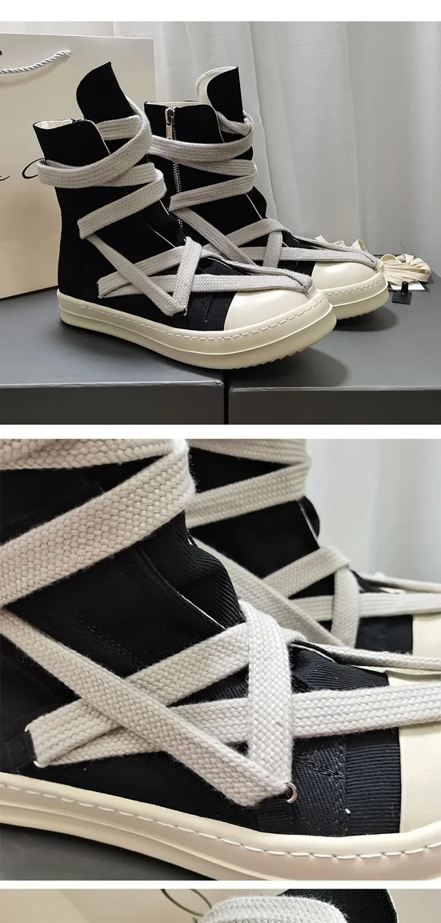Unbranded Boots High-Top Lace-Wrap Canvas product detail image 1