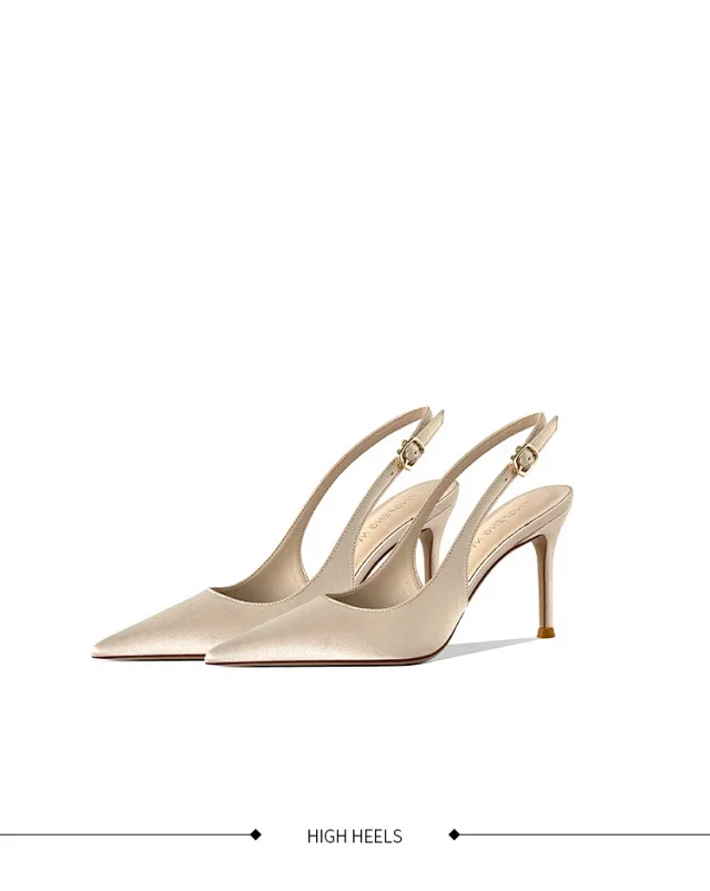 Unbranded High Heels Pointed-Toe Slingback Stiletto Pumps product detail image 6