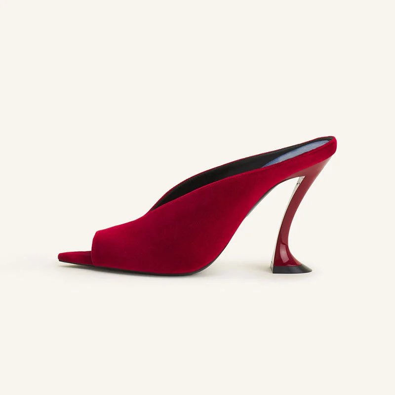 Unbranded High Heels Peep-Toe Mule with Sculptural Flared Heel image 5