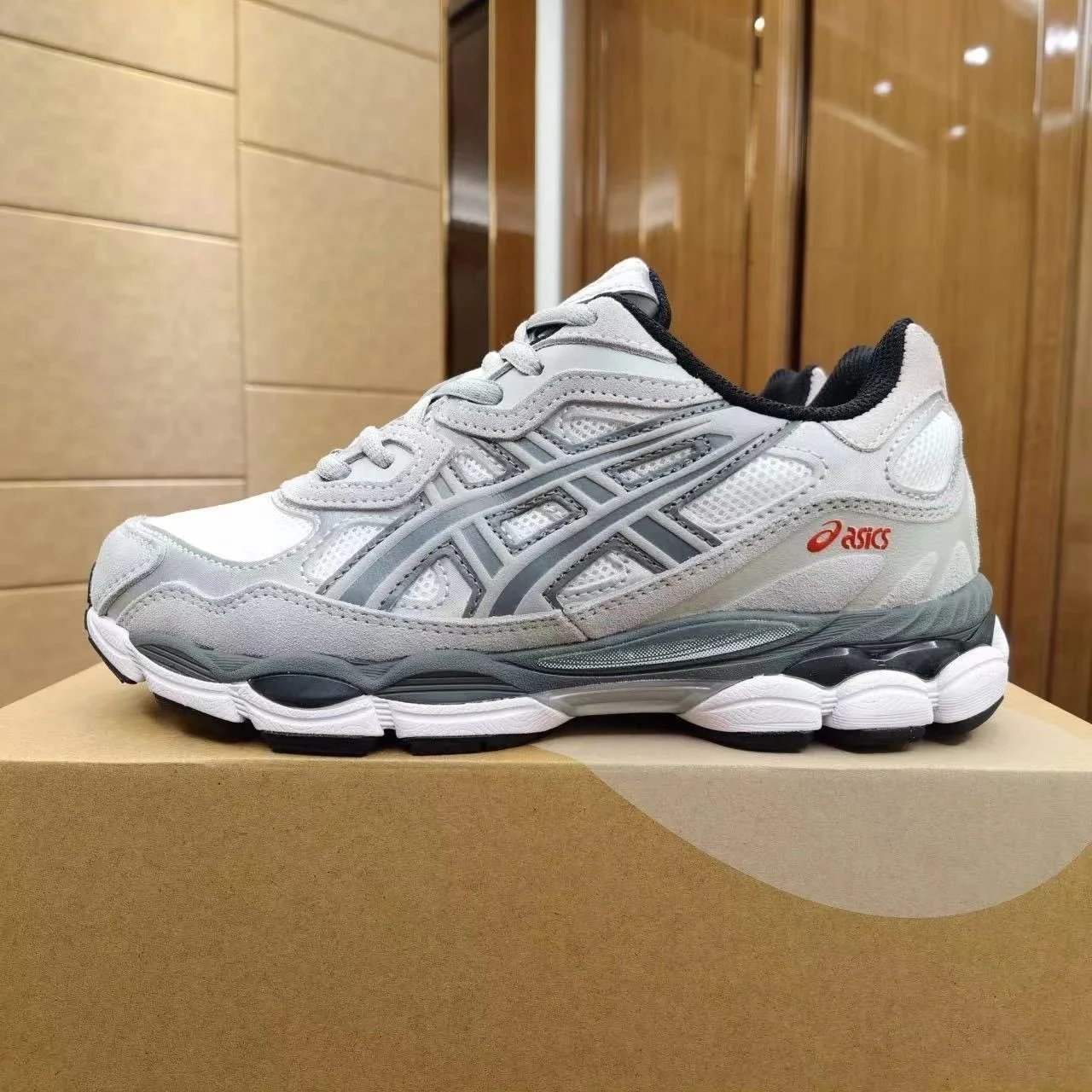 Asics Gel-Kayano 14 Silver Black Yellow Running Shoes - 12