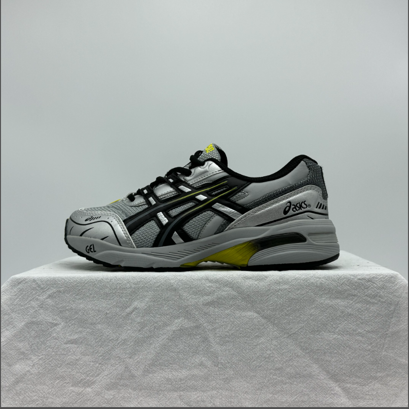 Asics Gel-Kayano 14 Silver Black Yellow Running Shoes - 13