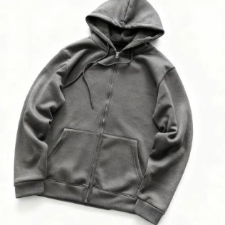 Left rubber pointed convex hook collar black and white stripe four-color straight mouth zipper hoodie set 66062449
