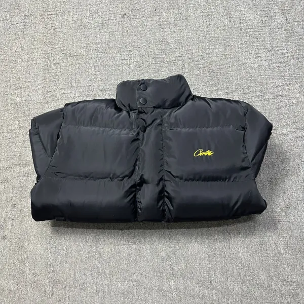 Corteiz × Unknown Down Jacket Black/Yellow Reversible Puffer Jacket - 44