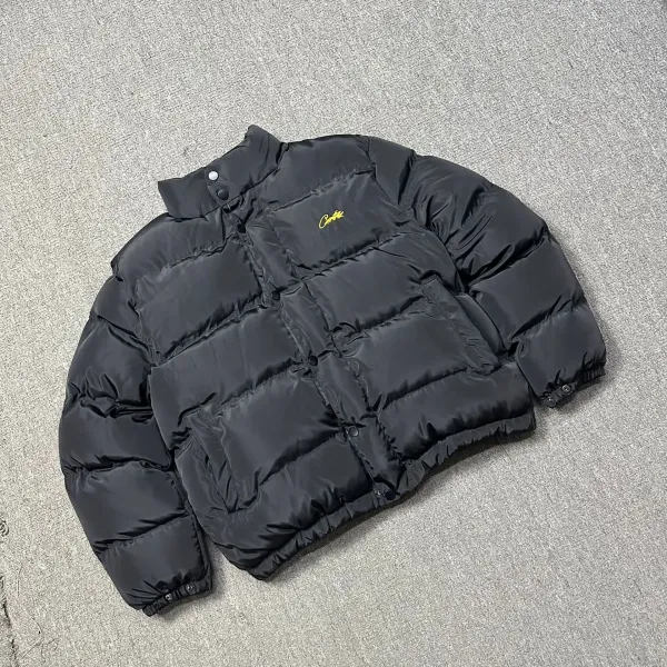 Corteiz × Unknown Down Jacket Black/Yellow Reversible Puffer Jacket - 50