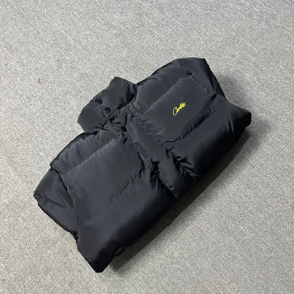 Corteiz × Unknown Down Jacket Black/Yellow Reversible Puffer Jacket - 43