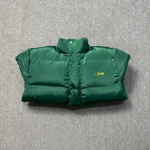 Corteiz × Unknown Down Jacket Black/Yellow Reversible Puffer Jacket - 34