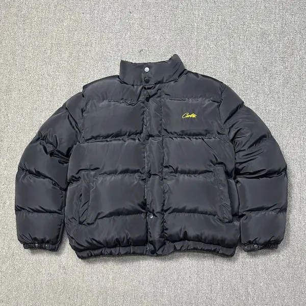 Corteiz × Unknown Down Jacket Black/Yellow Reversible Puffer Jacket - 51