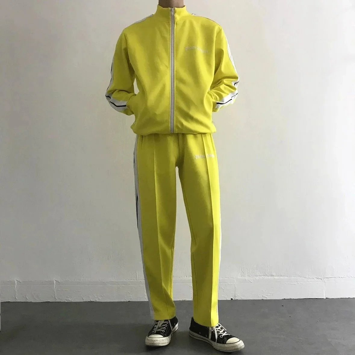 Palace Angels Track Jacket Black with Yellow and Red Stripes Outerwear - 19