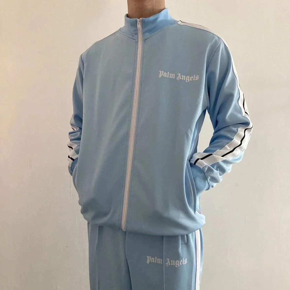 Palace Angels Track Jacket Black with Yellow and Red Stripes Outerwear - 18