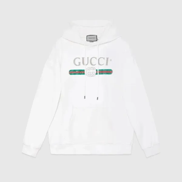 Gucci Web Stripe Hoodie White - 1