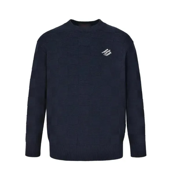Louis Vuitton Monogram Embroidered Mock Neck Sweater Black - 8