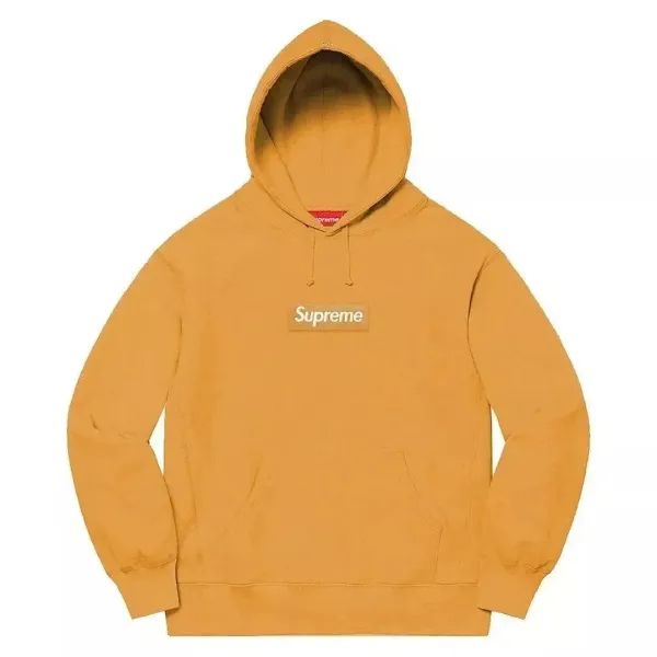 Supreme Box Logo Hoodie Mustard Yellow Hoodie - 1