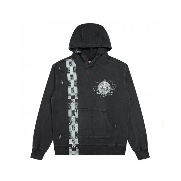 Supreme x Humble Forge Distressed Hoodie Black - 1