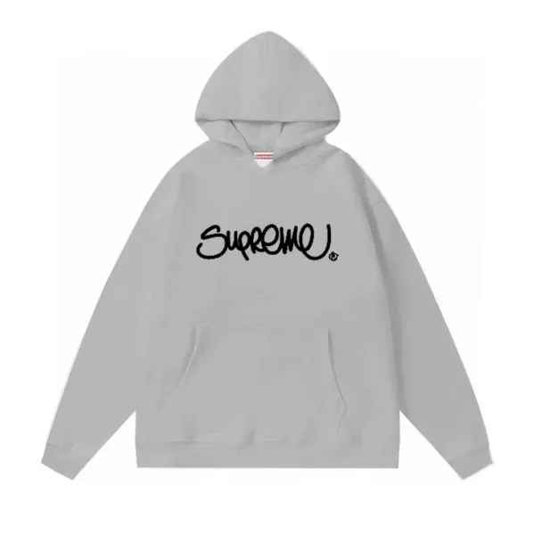 Supreme Script Logo Hoodie Gray - 1