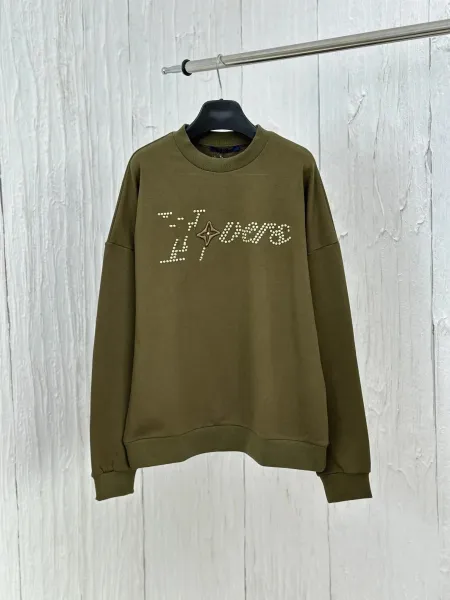 Versace Logo-Embellished Army Green Hoodie - 1