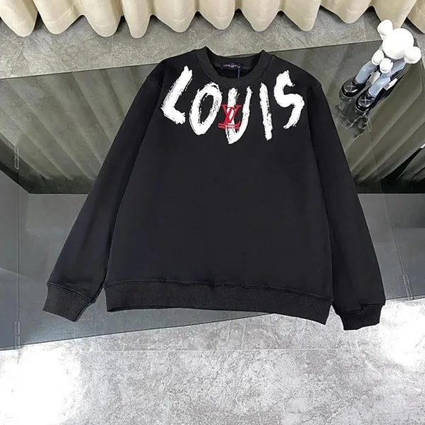 Louis Vuitton LOUIS Graffiti Print Black Hoodie - 1