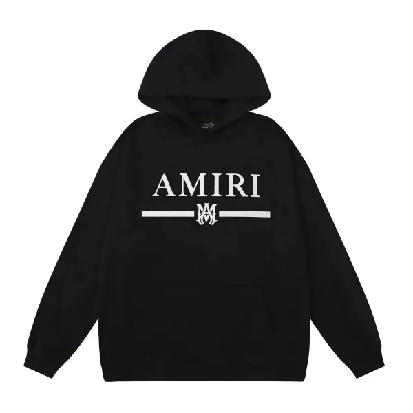 AMIRI Distressed Black Hoodie with Embroidered Logo - 4