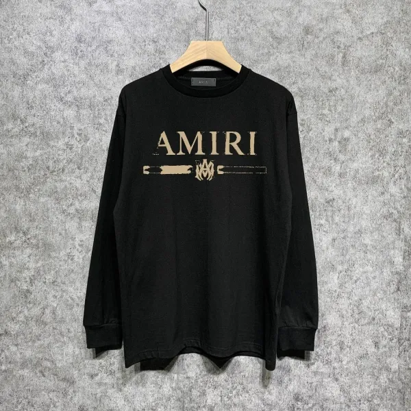 Amiri Logo Print Black Long-Sleeve T-Shirt - 1