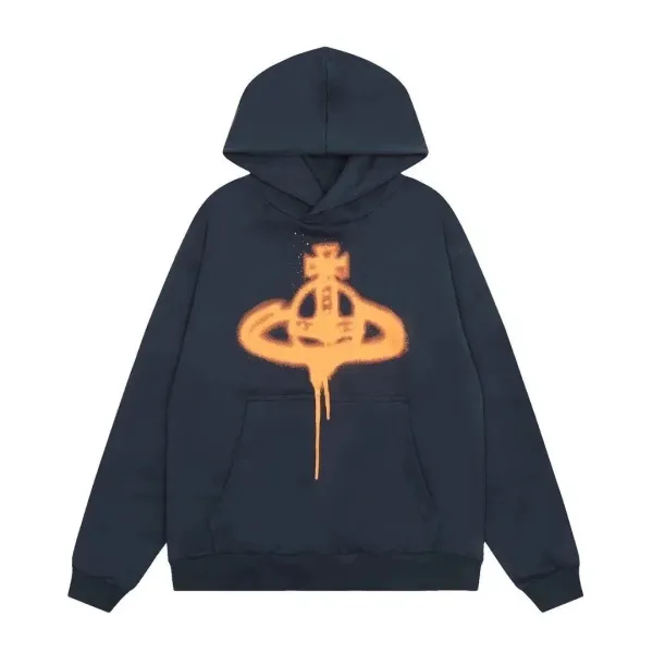 Vivienne Westwood Orb Spray Paint Hoodie Navy - 1