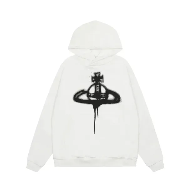 Vivienne Westwood Orb Spray Paint Hoodie White - 1
