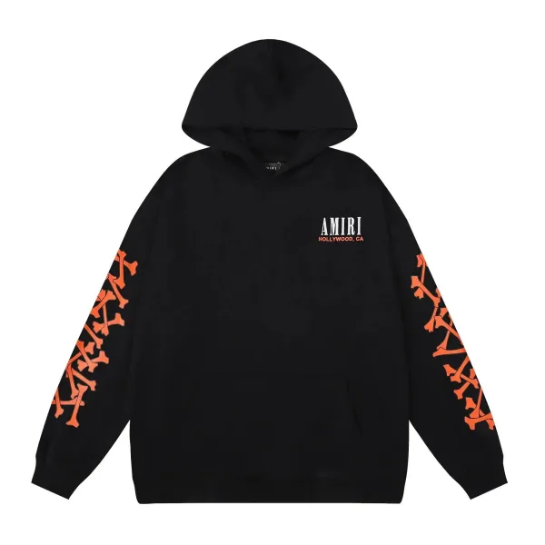 AMIRI Distressed Black Hoodie with Embroidered Logo - 6