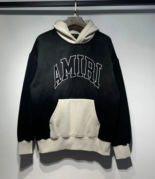 AMIRI Distressed Black Hoodie with Embroidered Logo - 13