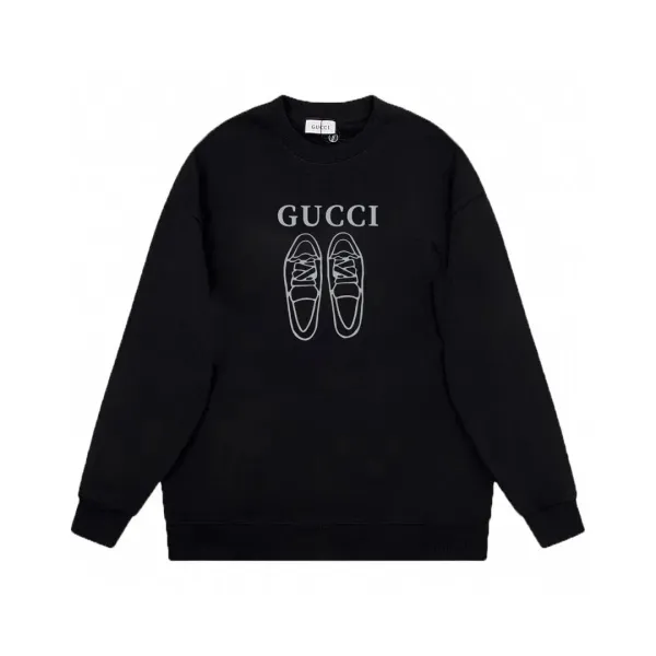 Gucci Shoes Graphic Print Black Hoodie - 17