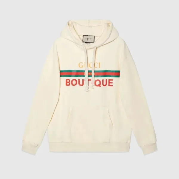 Gucci Boutique Logo Hoodie Beige - 1