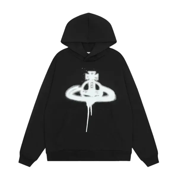 Vivienne Westwood Orb Spray Paint Hoodie Black - 1