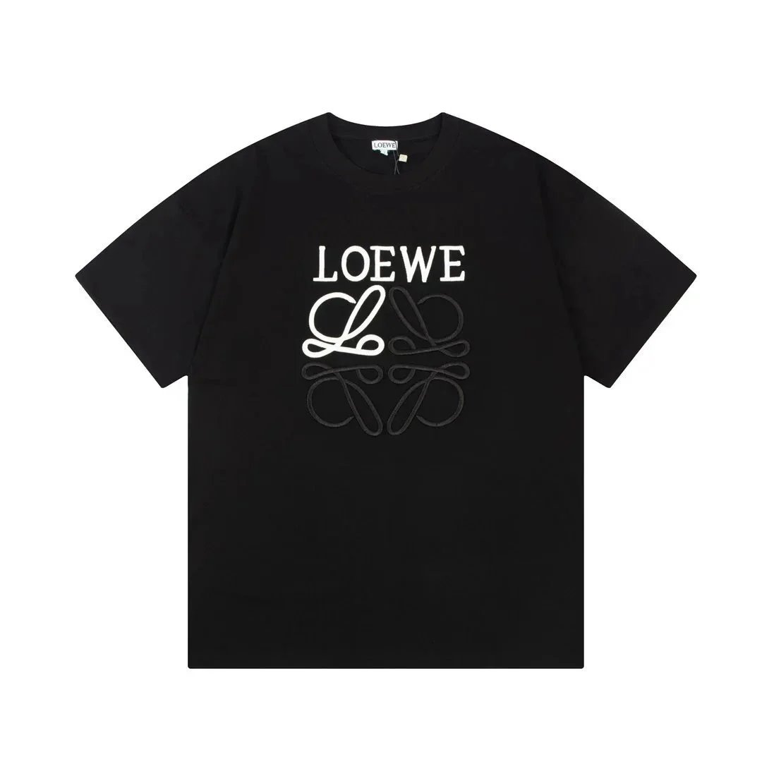 Loewe Loewe Black Logo Embroidered T-Shirt Black
