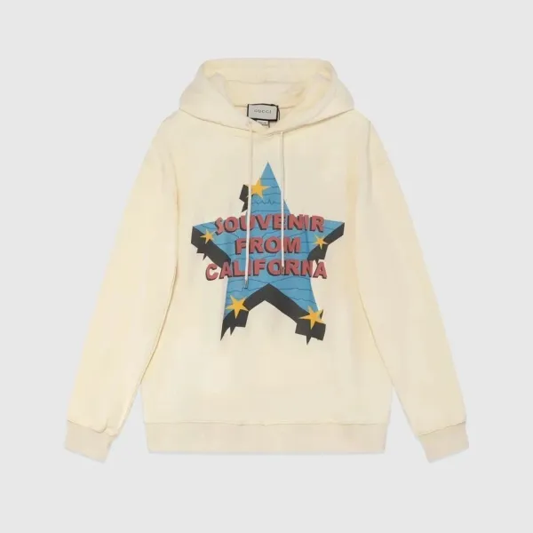 Gucci Souvenir From California Star Hoodie Beige - 1